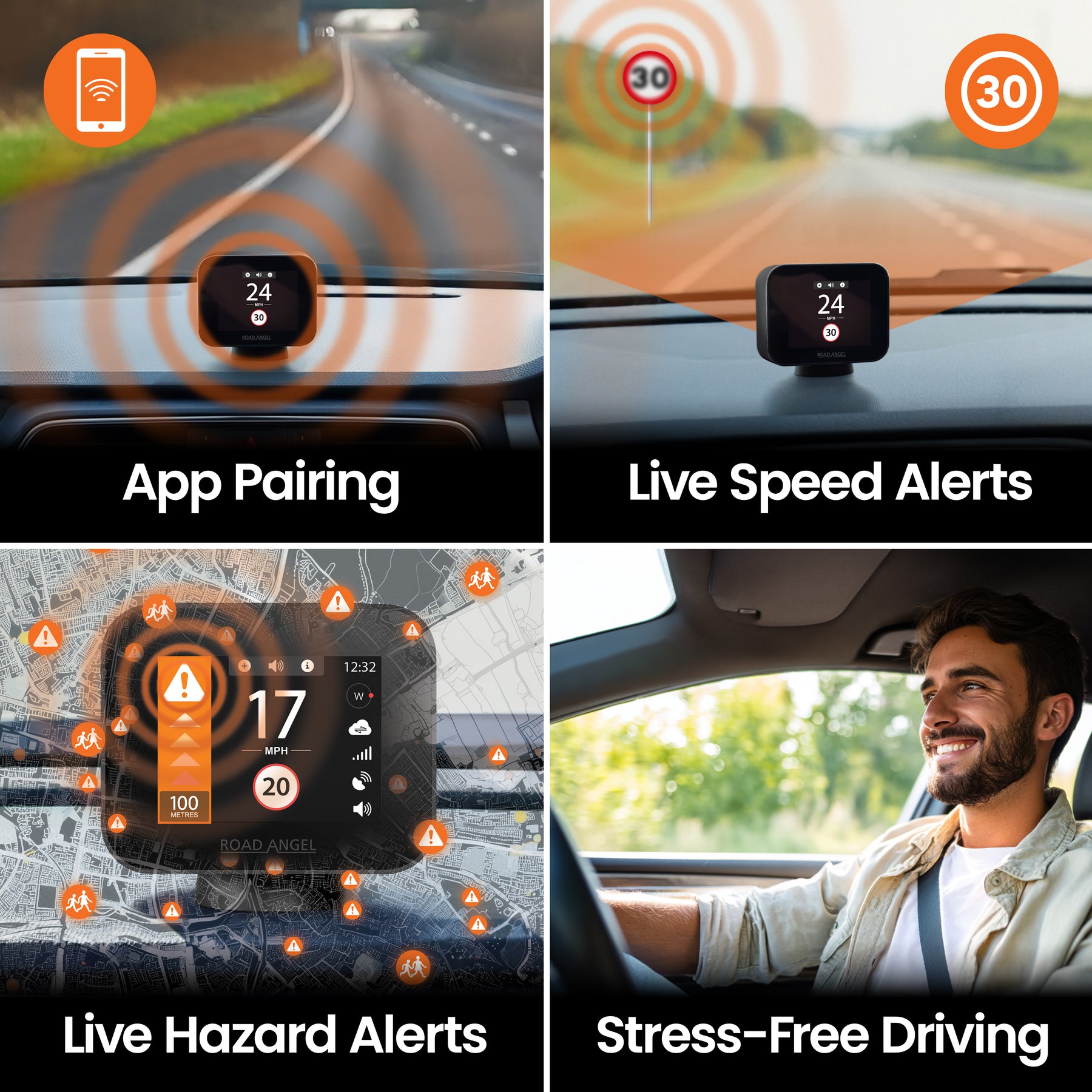 NEW - Pure Sync - Smart Road Safety & Speed Awareness Assistant with Camera Alerts 