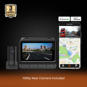 NEW - Road Angel Halo Elite 4K (2160p) & 1K (1080p) Dual Dash Cam With Sony Starvis 2 Enhanced Night Vision Video Technology!- With 64GB SD Card & Hardwiring Kit Bundle