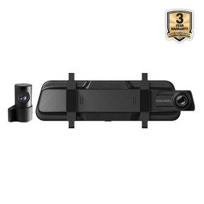 NEW - Halo Vision 3 4K – 2160p & 1080p Front & Rear Anti-Glare Mirror Dash Cam with integrated 10 inch LCD touchscreen with 64GB SD Card & Hardwiring Kit Bundle