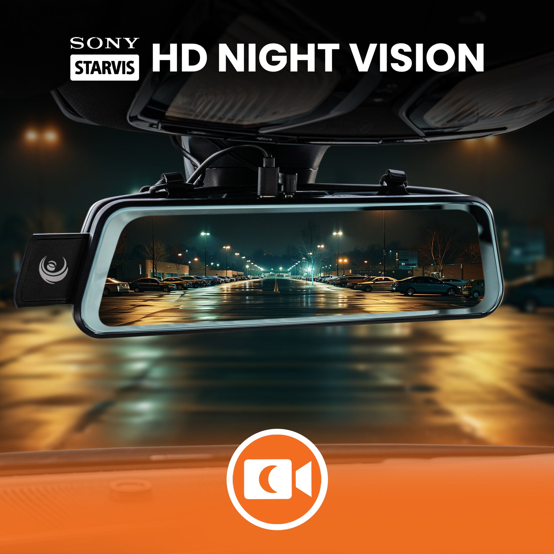 NEW - Halo Vision 3 4K – 2160p & 1080p Front & Rear Anti-Glare Mirror Dash Cam with integrated 10 inch LCD touchscreen with 64GB SD Card & Hardwiring Kit Bundle